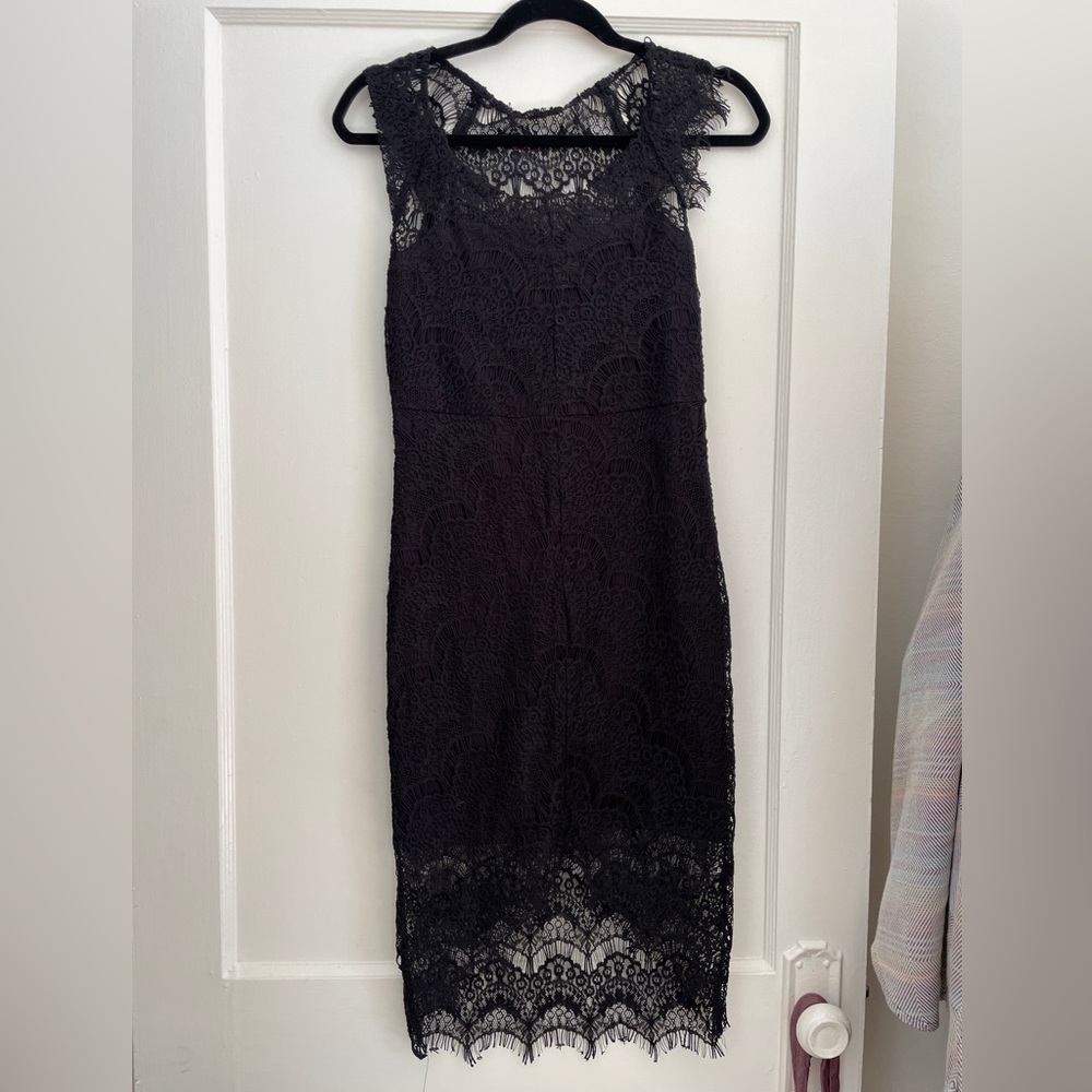 NEW Free People black lace midi dress. Size XS.